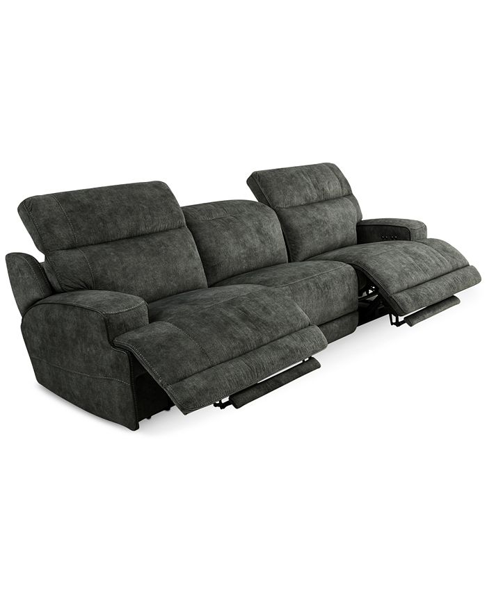 Furniture Sebaston 3Pc. Fabric Sofa with 2 Power Motion Recliners