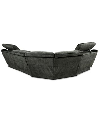 Furniture - Sebaston 4-Pc. Fabric Sectional with 2 Power Motion Recliners