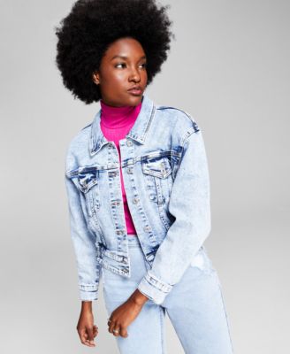 Faded denim jacket fashion womens