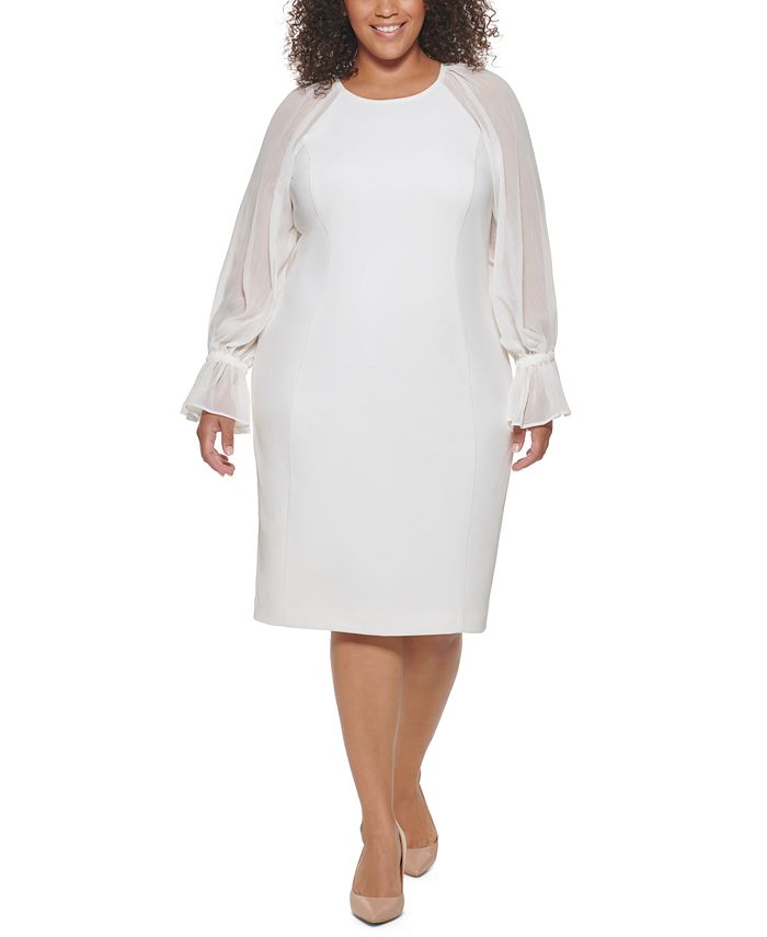 Calvin klein plus size cheap white dress