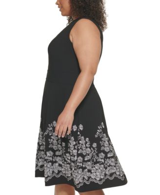 calvin klein fit and flare dress plus size