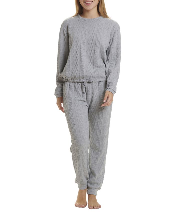Splendid Women's Ellie Cable Knit 2 Piece Pajama Set - Macy's