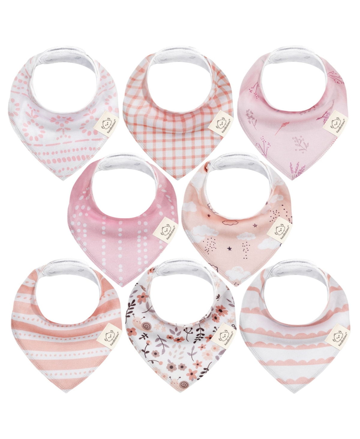 Keababies 8pk Organic Baby Bandana Bibs, Baby Drool Bibs For Baby Girl, Boy, Baby Bibs For Infant, Newborn In Multi