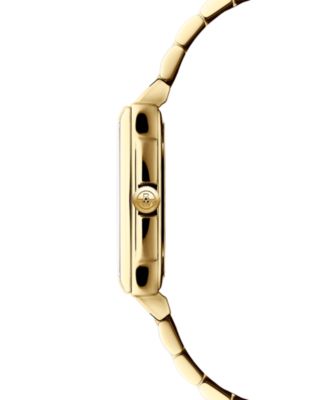 Women's Swiss Toccata Diamond Accent Gold PVD Stainless Steel Bracelet Watch 25x34mm