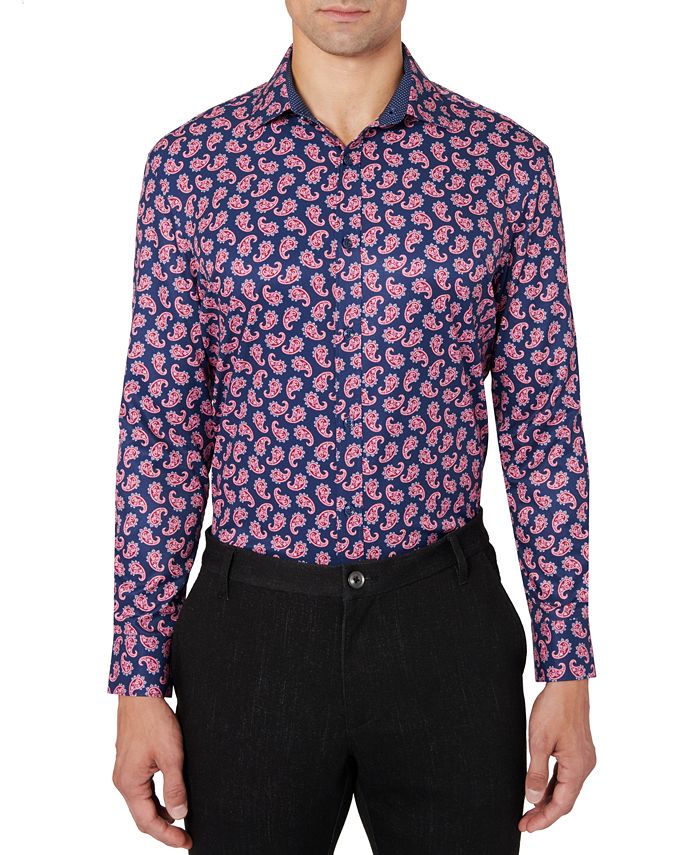 Slim Fit Stretch Non-Iron Paisley Print Dress Shirt – Tip Top