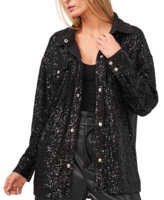 sequin black coat