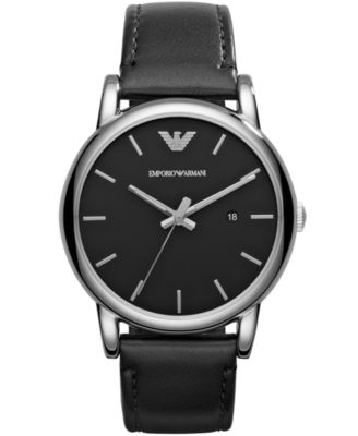 black strap armani watch