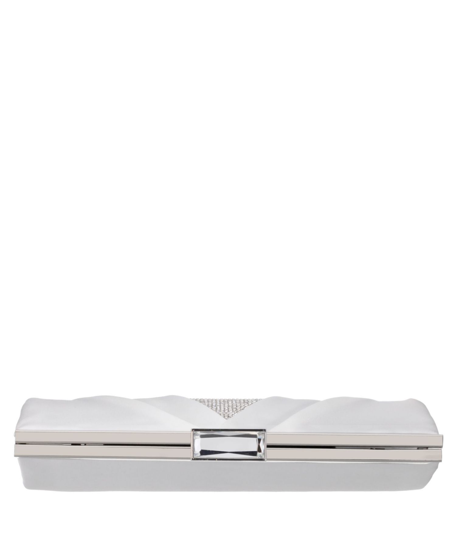 Women's Pleated Stain Crystal Frame Clutch
