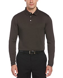 Men's Moisture-Wicking Twill Jacquard Golf Polo Shirt