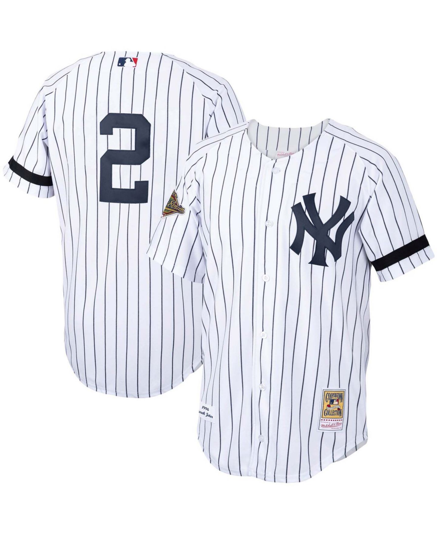 Мужской топ Mitchell & Ness White New York Yankees Cooperstown Collection 1996 Authentic Home Jersey — фото 2