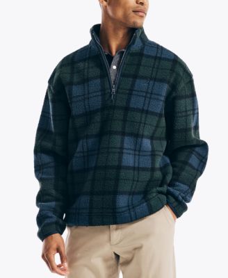 Nautica Men's Plaid 1/4-Zip Fleece 