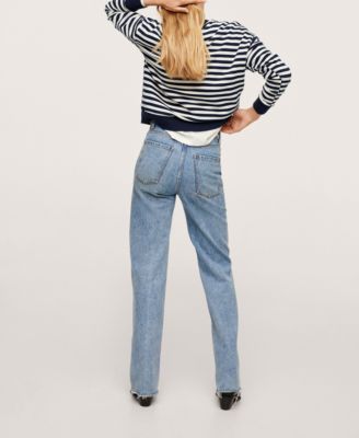 MANGO Women's Striped Cotton-Blend Sweatshirt