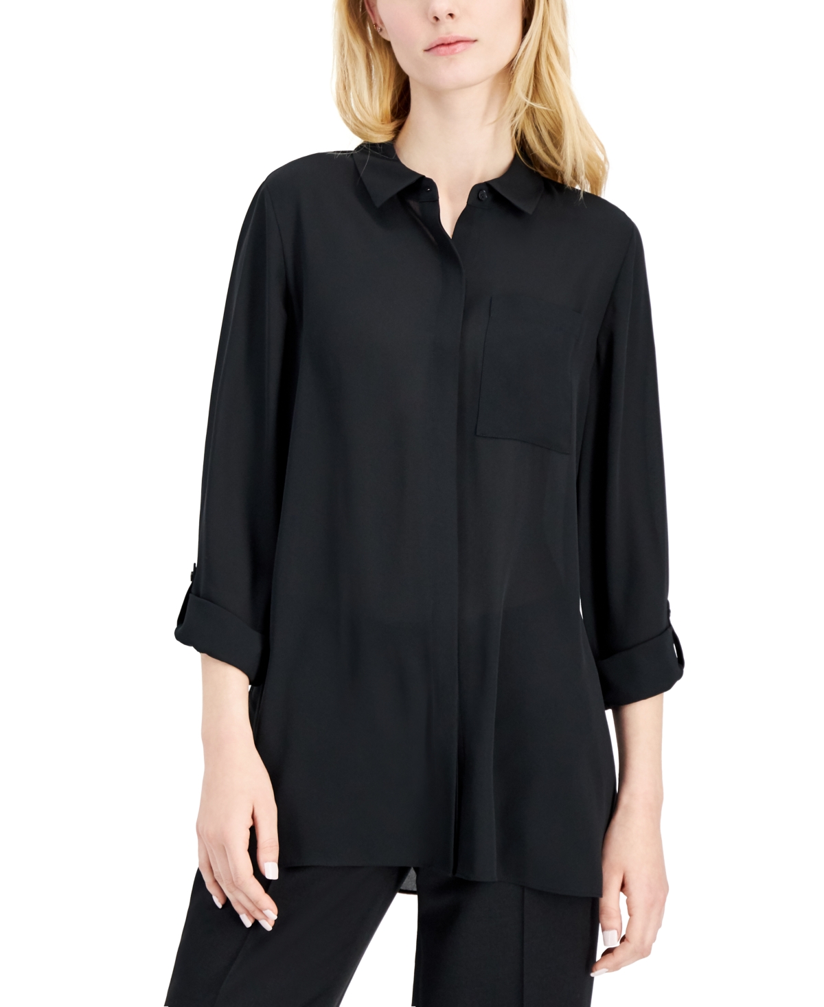 Alfani Button-Front Tunic, Created for Macy's