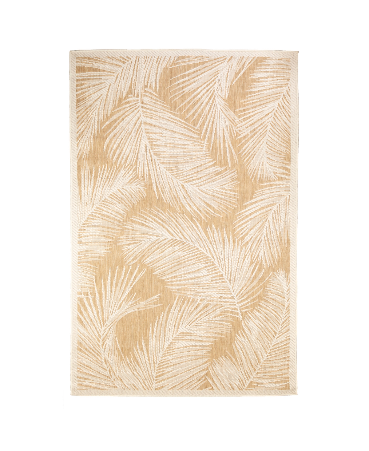 Liora Manne Carmel Fronds 6'6" X 9'4" Outdoor Area Rug In White