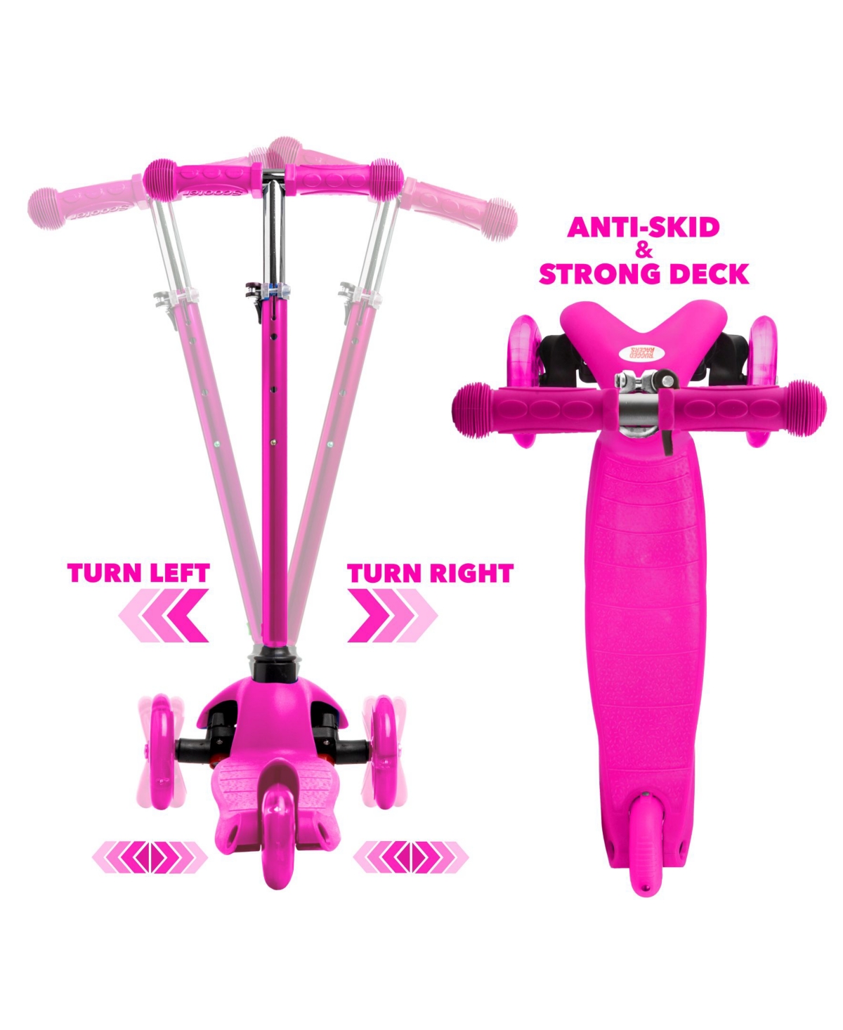 Shop Rugged Racers Mini Scooter With Adjustable Height And Led Wheels In Pink