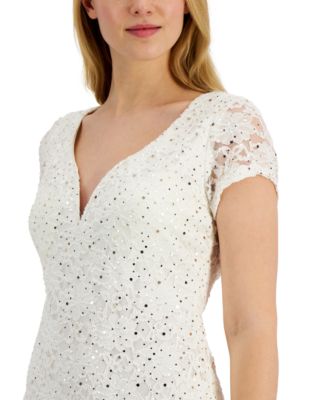 Connected Sequined Lace Sweetheart Sheath Dress - Macy's