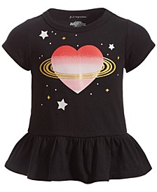 Baby Girls Space Heart Peplum T-Shirt, Created for Macy's 