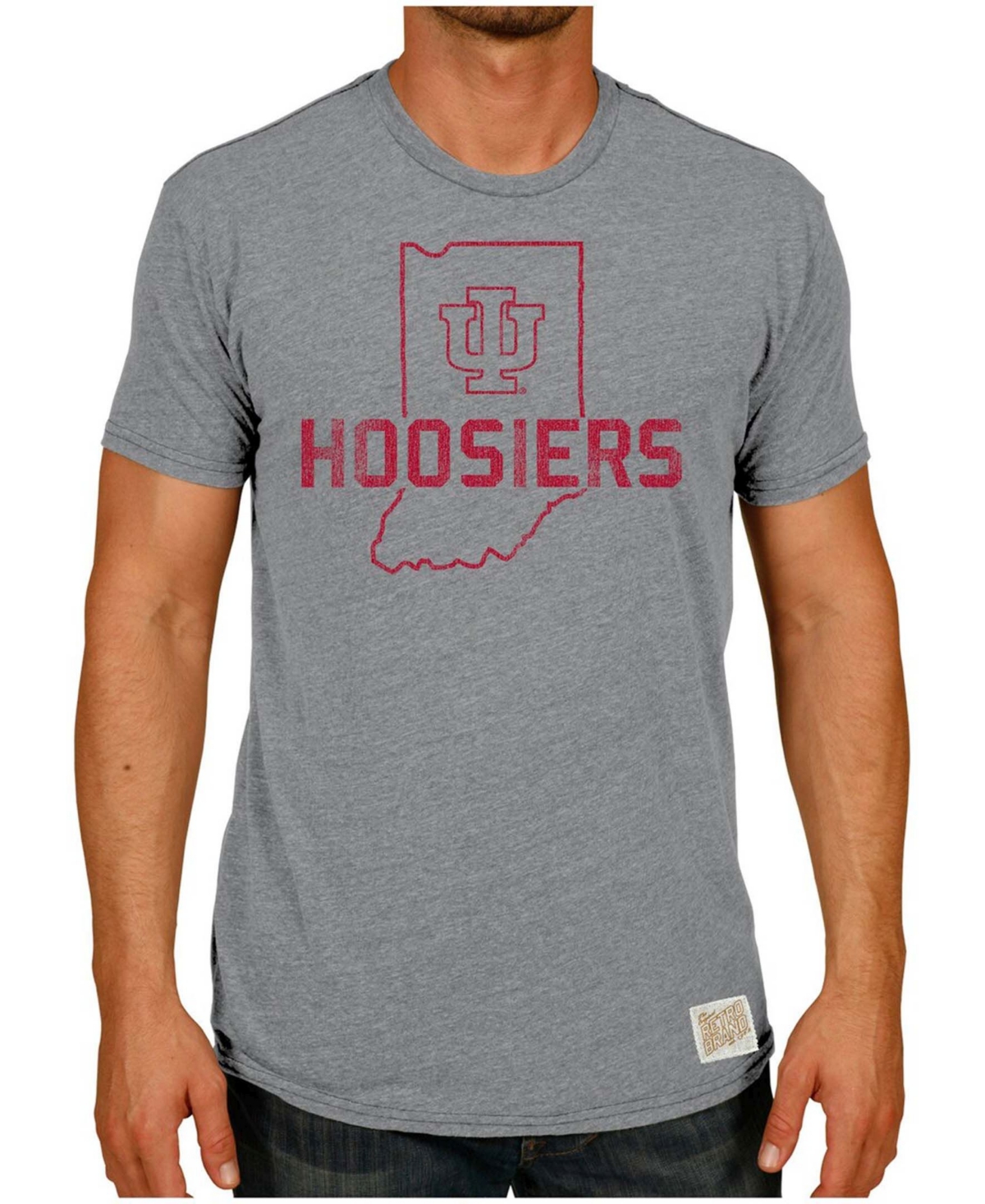 Men's Heather Gray Indiana Hoosiers Vintage-Inspired Tri-Blend T-shirt - Heather Gray