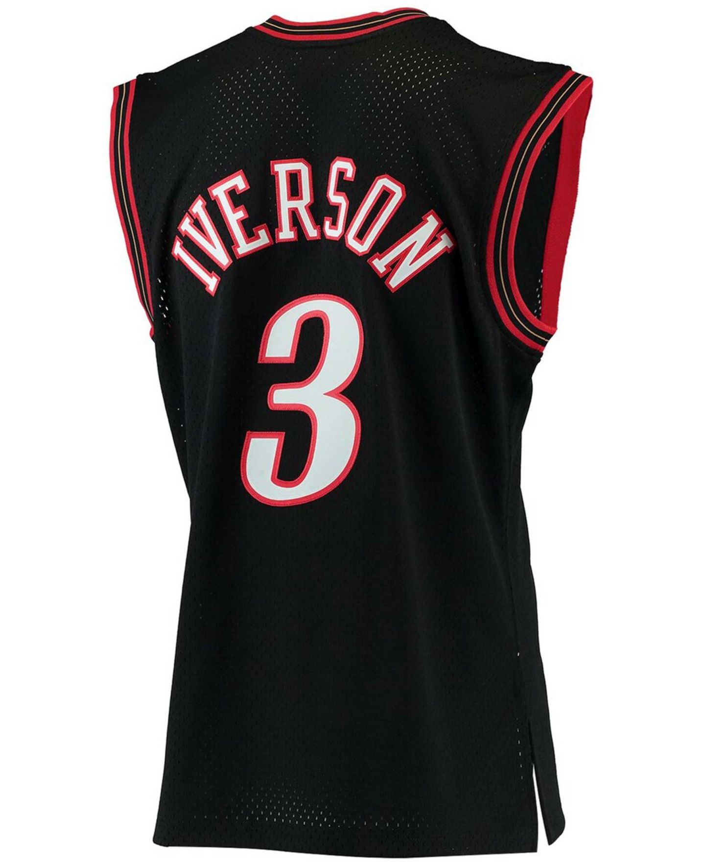 Мужской топ Mitchell & Ness Allen Iverson Black Philadelphia 76Ers 2000-01 Hardwood Classics Swingman Jersey — фото 4
