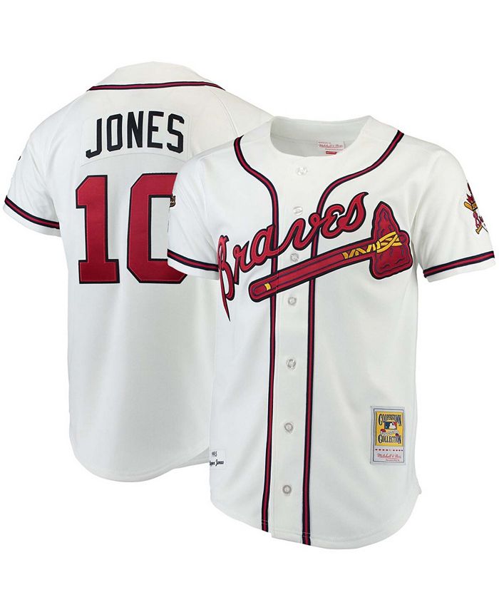 Mitchell & Ness Men's Chipper Jones White Atlanta Braves Authentic Jersey -  Macy's