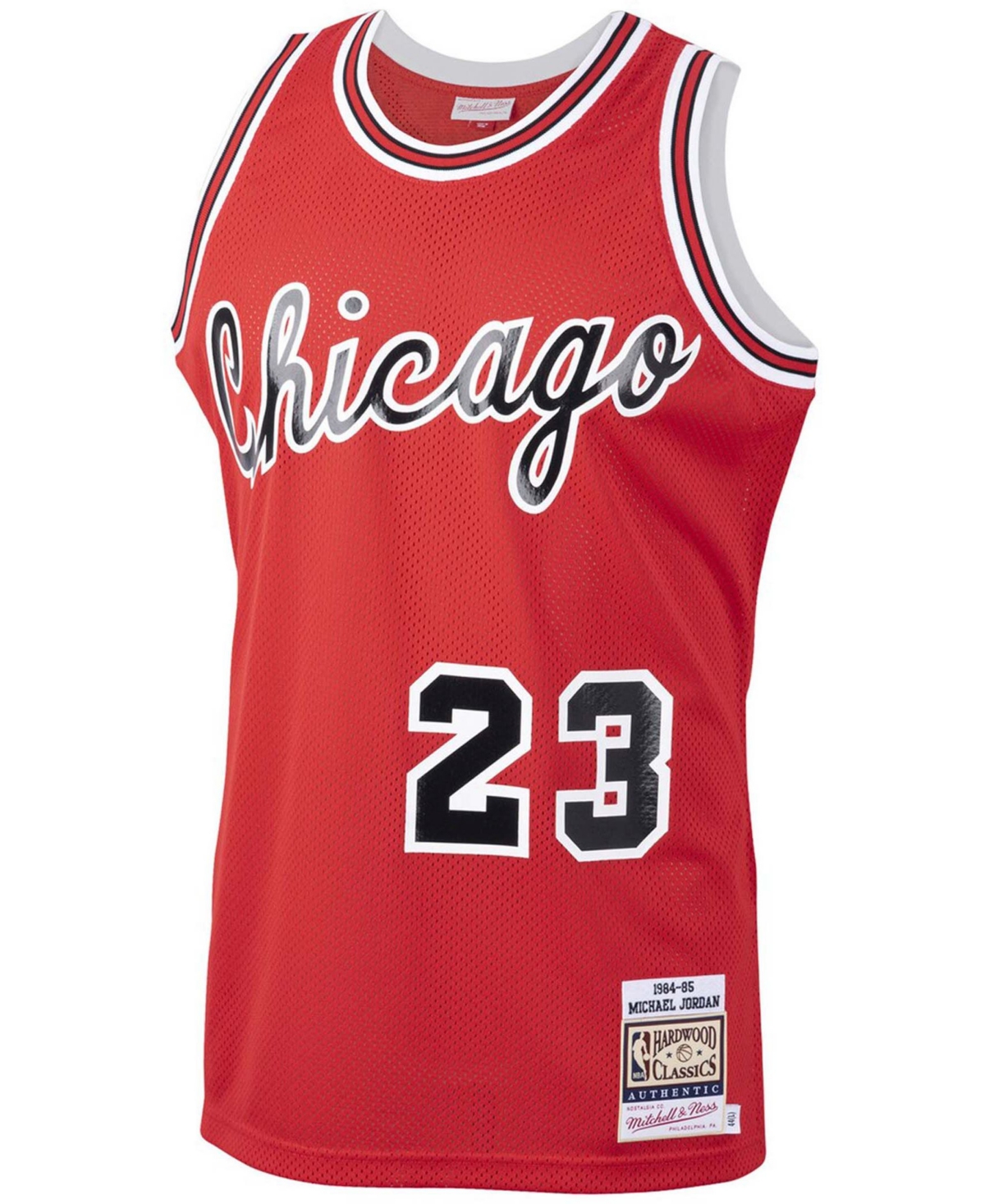 Men's Michael JordanChicago Bulls 1984-85 Hardwood Classics Rookie Authentic Jersey - Red