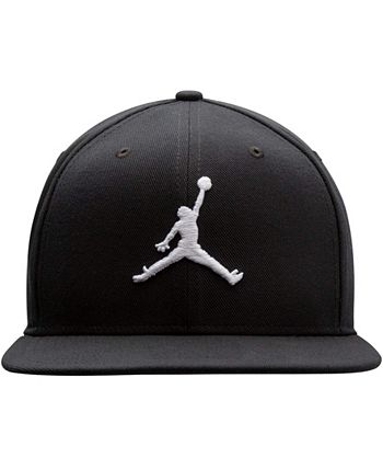 Jordan Men's Black, White Jumpman Pro Logo Snapback Adjustable Hat - Macy's
