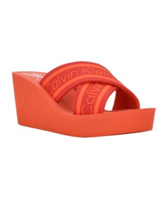 calvin klein orange sandals