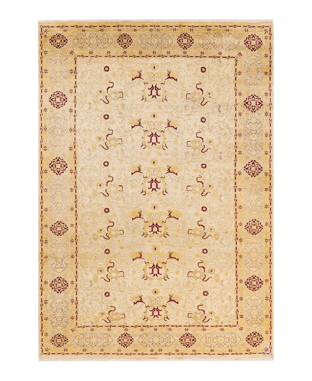 Closeout! Adorn Hand Woven Rugs Mogul M1404 6'2in x 9' Area Rug - Ivory
