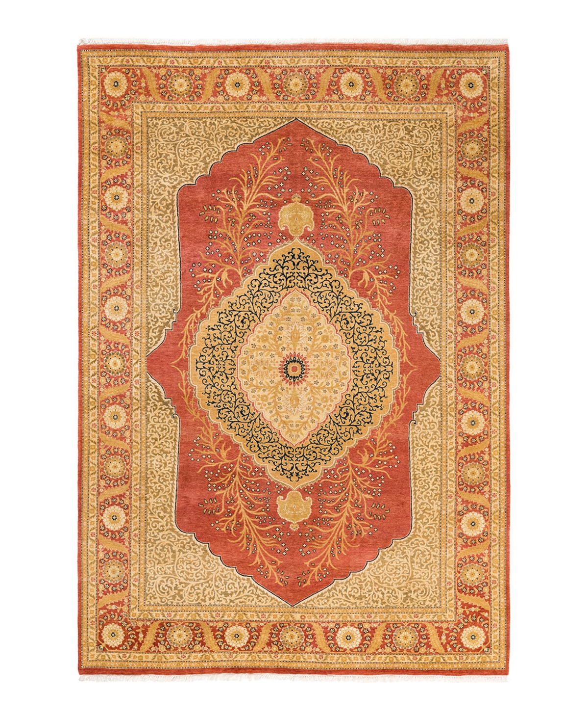 Closeout! Adorn Hand Woven Rugs Mogul M1450 5'10in x 8'10in Area Rug - Orange