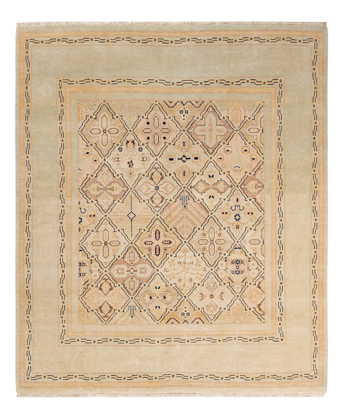 Closeout! Adorn Hand Woven Rugs Eclectic M1457 6'1in x 6'8in Square Area Rug - Silver-Tone
