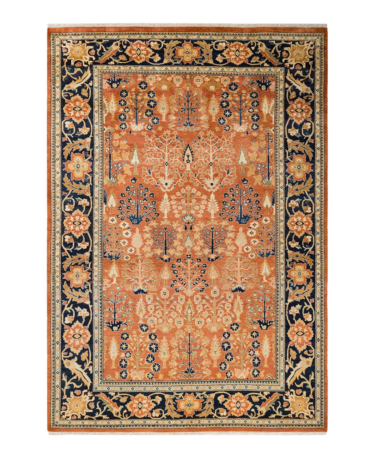 Closeout! Adorn Hand Woven Rugs Eclectic M1504 6'1in x 9' Area Rug - Orange