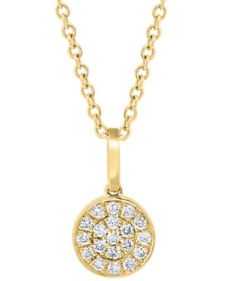 EFFY&reg; Diamond Pav&eacute; Cluster 18" Pendant Necklace (1/10 ct. t.w.) in Sterling Silver or 14k Gold-Plated Sterling Silver