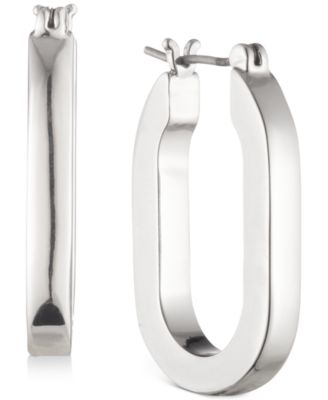 KARL LAGERFELD PARIS - Silver-Tone Hoop Earrings, 1"