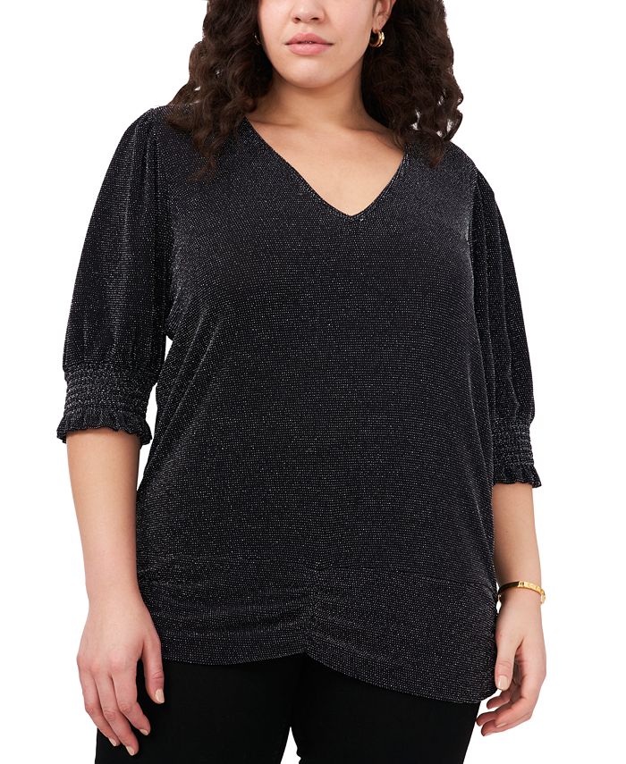 Vince Camuto Plus Size Metallic Banded Top - Macy's
