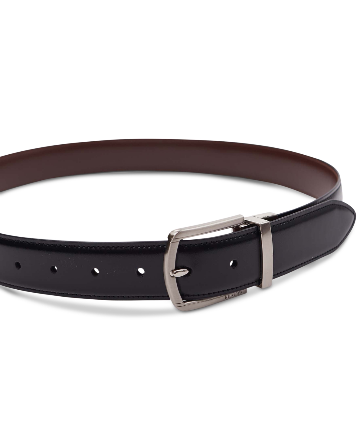 Shop Tommy Hilfiger Men's Reversible Flex Stretch Belt In Brown,black