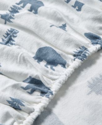 Printed Cotton Flannel 3-Pc. Sheet Set, Twin