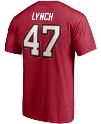 Men's John Lynch Red Tampa Bay Buccaneers NFL Hall Of Fame Class Of 2021 Name and Number T-shirt