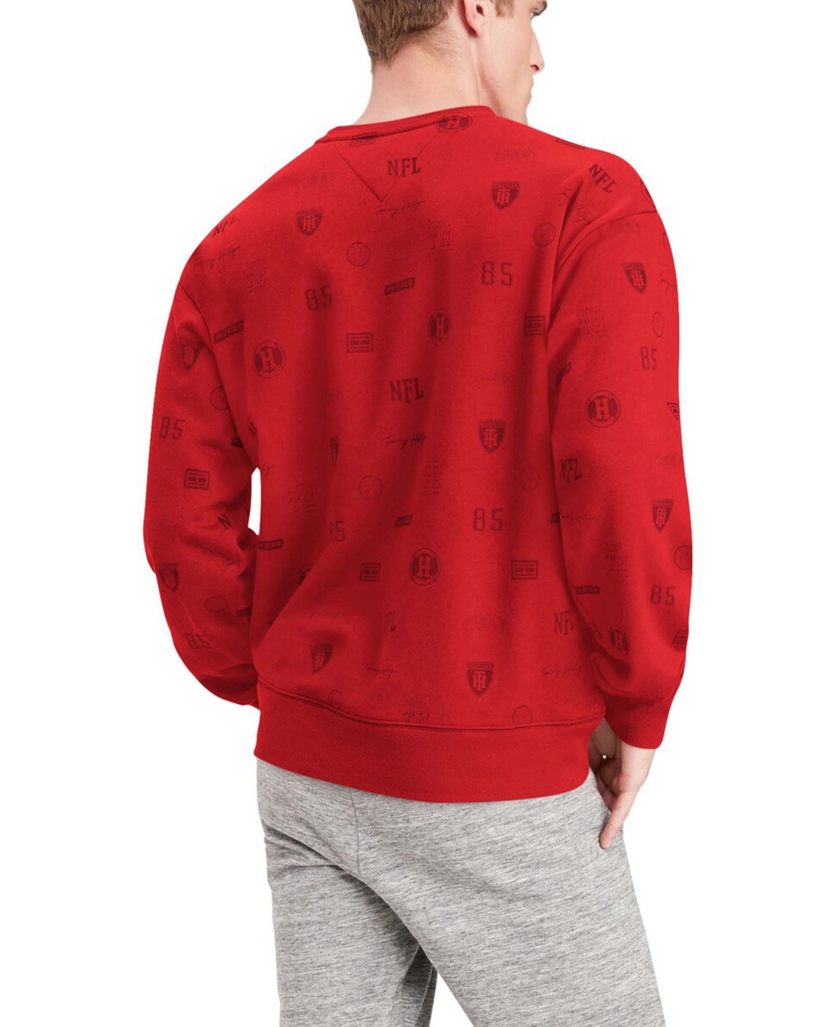 Shop Tommy Hilfiger Men's Red Atlanta Falcons Reid Graphic Pullover Sweatshirt