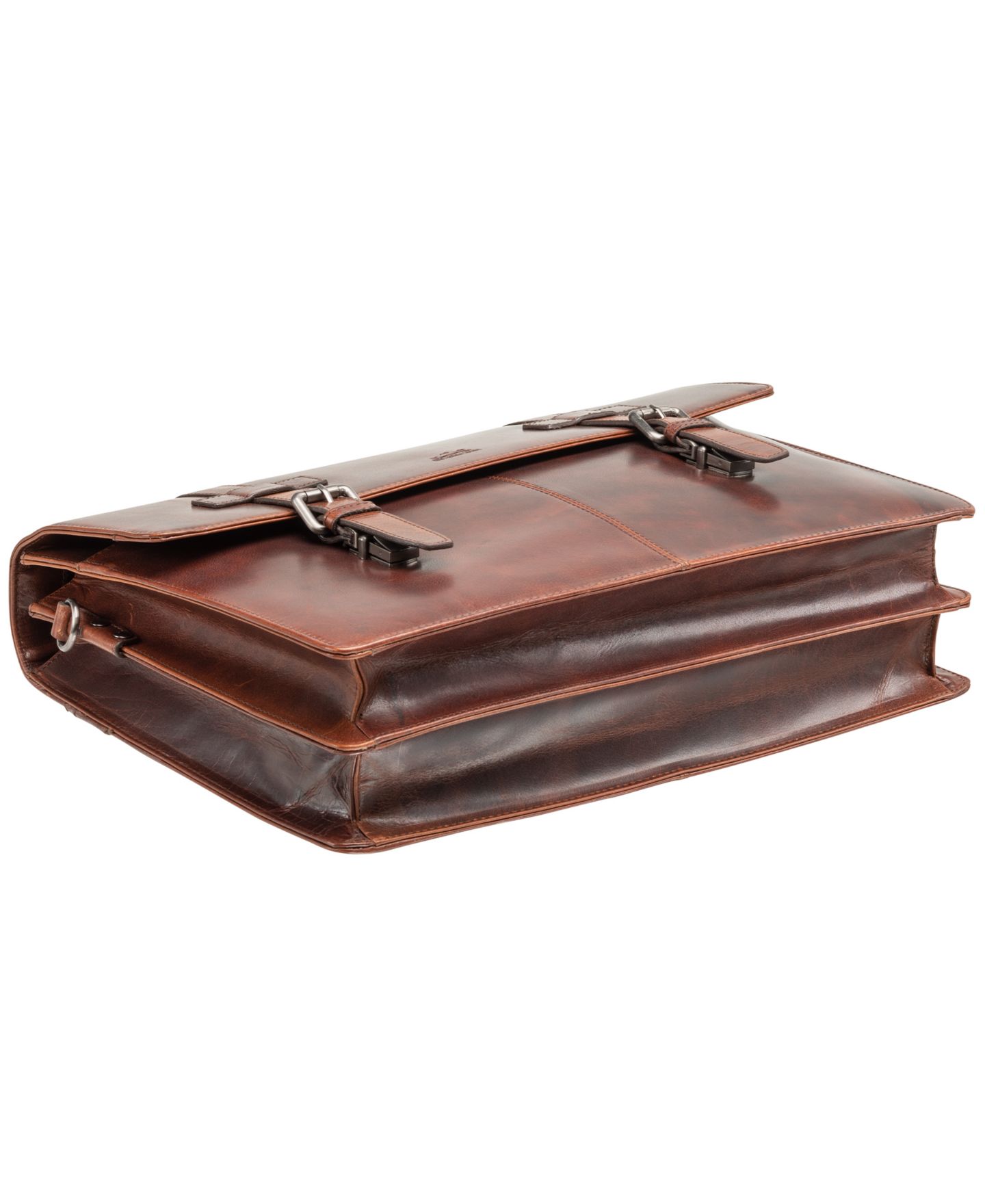 Мужская сумка Mancini Buffalo Collection Double Compartment Laptop Briefcase, цвет: Коричневый — фото 5