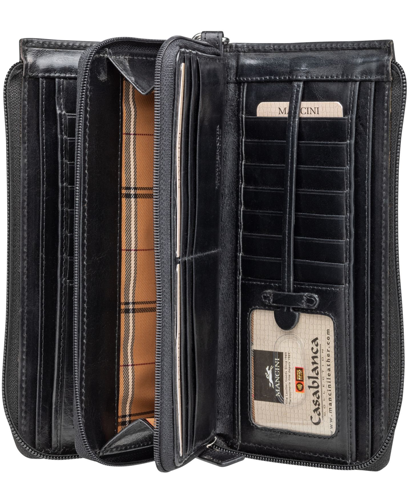 Мужской кошелёк Mancini Casablanca Collection Trifold Wallet, цвет: Чёрный — фото 5