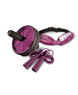 Photo 1 of Lomi Fitness 3-in-1 Cardio Workout Kit Set - 3-Piece Ruby -  Engage and strengthen your core with gliding discs from sharper image. These discs are useful for a variety of exercises including lunges squats and upper body movements. Ab rollers dimensions -