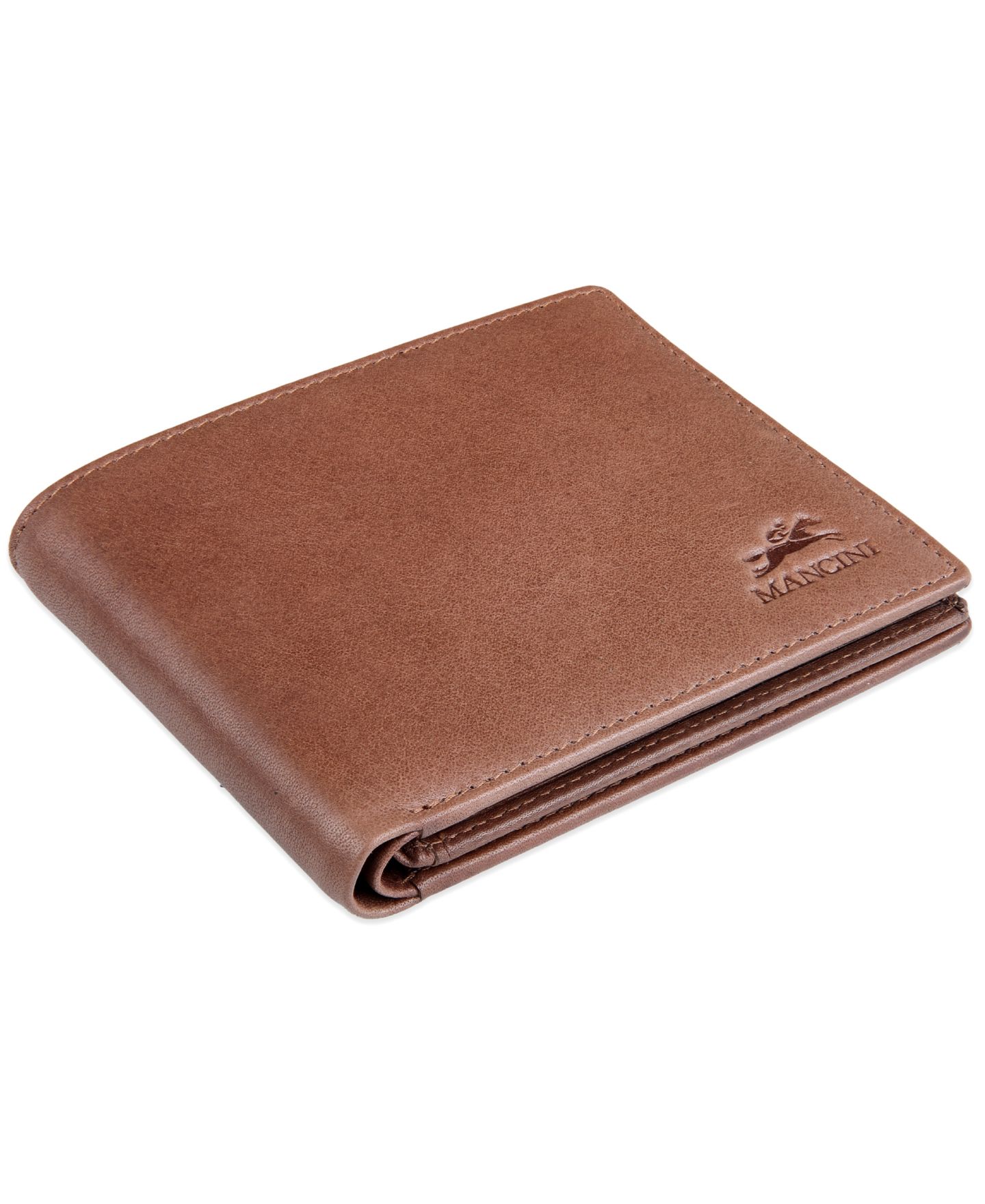 Мужской кошелёк Mancini Bellagio Collection Center Wing Bifold Wallet with Coin Pocket, цвет: Коричневый — фото 6