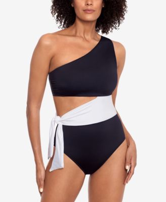 ralph lauren one shoulder swimsuit