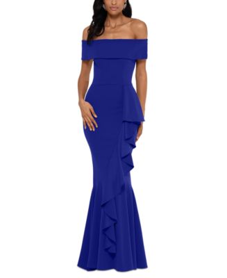 Betsy & Adam Off-The-Shoulder Mermaid Gown & Reviews - Dresses - Women ...