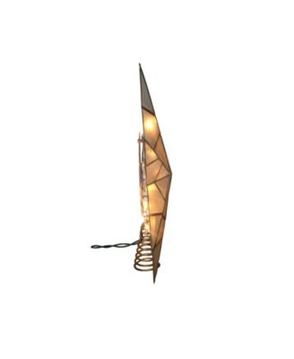 10-Light 8-Point Gold Capiz Star Treetop