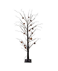5' LED Flocked Twig Tree with Pinecones