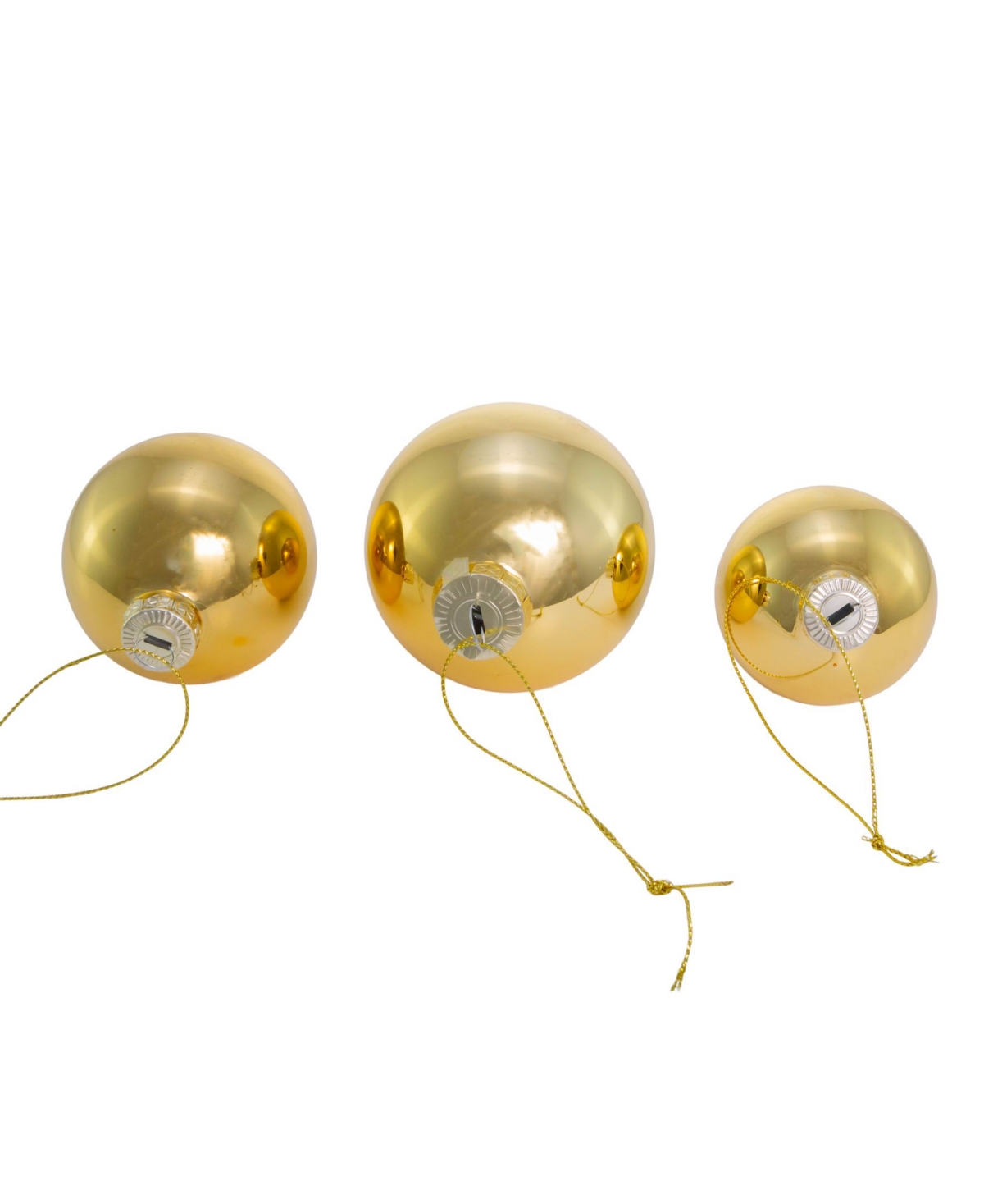 Kurt Adler 60-80 Shiny Glass Ball Ornaments 20 Piece Set - Gold-Tone