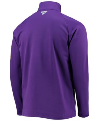Men's LSU Tigers Terminal Tackle Fleece Raglan Omni-Shade Quarter-Zip Jacket