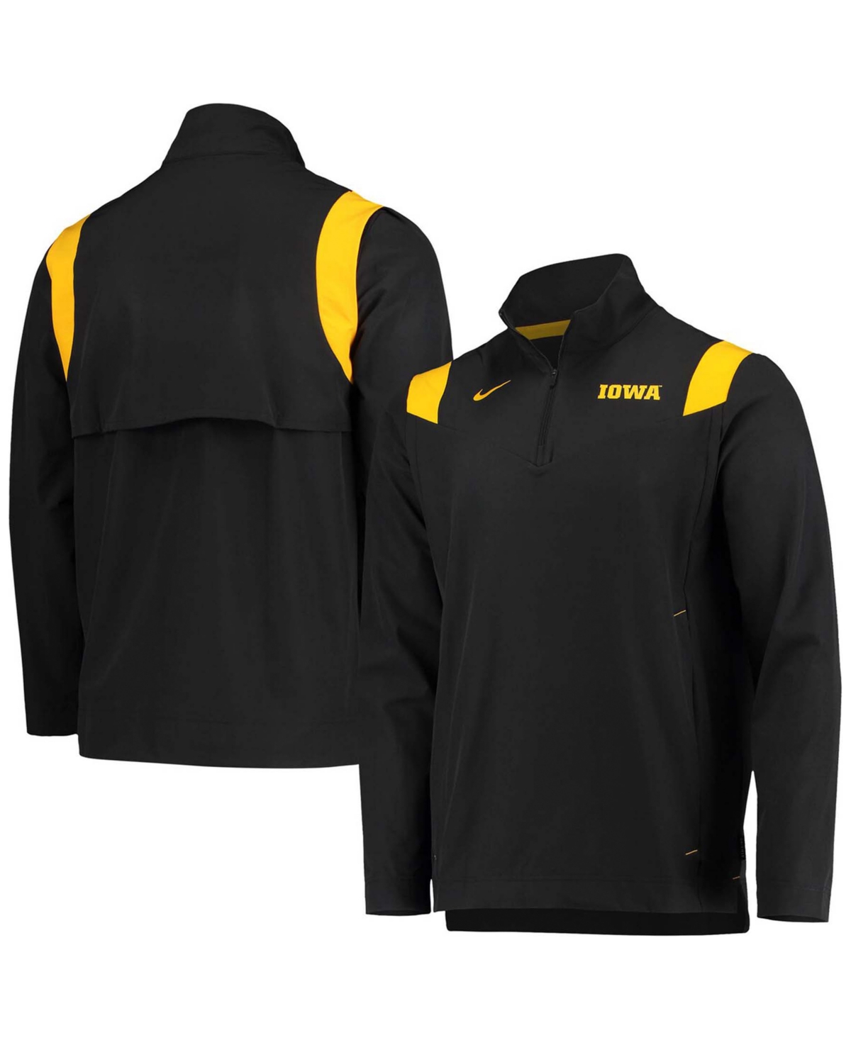 Shop Nike Men's Black Iowa Hawkeyes 2021 Team Coach Quarter-zip Jacket In Black,unig