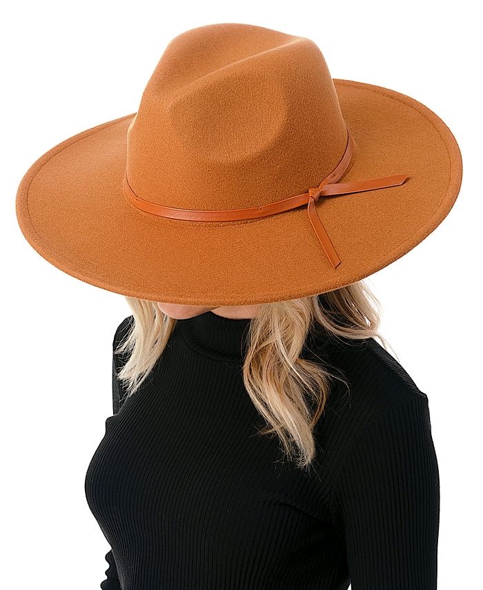 Marcus Adler Women's Wool Blend Felt Hat with Vegan Leather Band